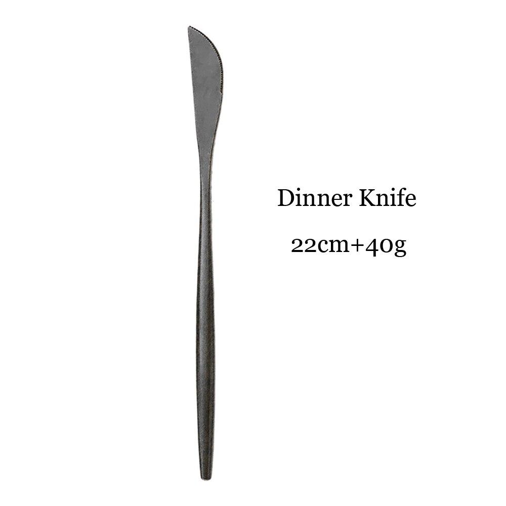 Черная матовая посуда, набор столовой посуды из нержавеющей стали, нож, вилка, ложка, палочки для еды, кухонные столовые приборы, столовое серебро, роскошные столовые приборы