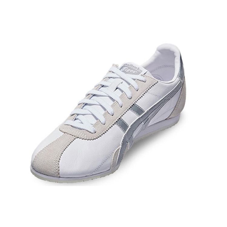 ONITSUKA TIGER Runspark Сшитые Спортивные Нескользящие Легкие Кроссовки с Низким Верхом Унисекс Серебристо-Белые D201L-101