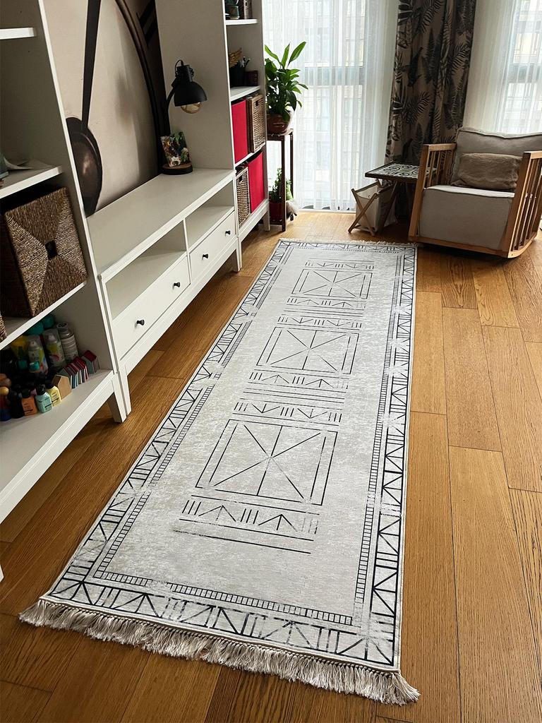 EPeddler Home Современный античный хеттский узор Цифровая печать Моющаяся нескользящая точечная основа с бахромой Новое поколение ковров для гостиной, прихожей, спальни и напольного коврика