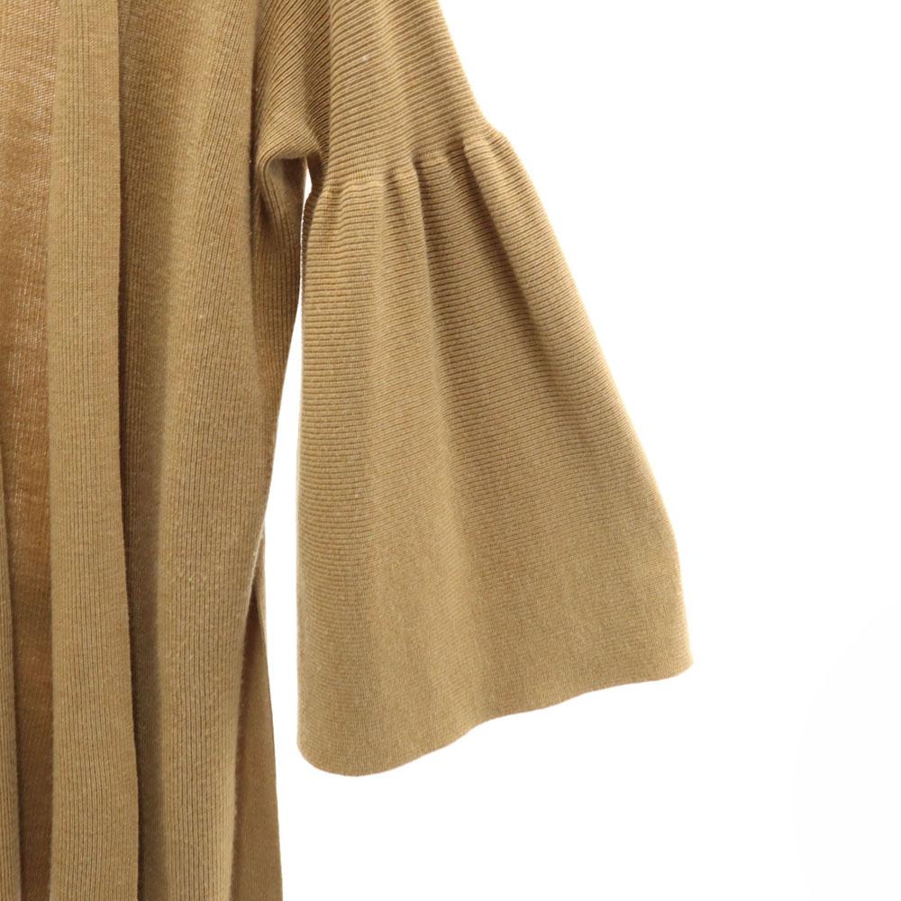 PAULE KA wool Long sleeve knit cardigan Brown Waist ribbon Women Used