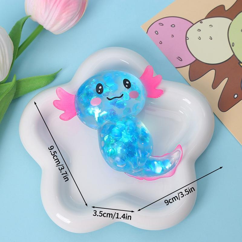 Cute Squishy Salamander Glitter Stress Relieving Squishy Soft Relief Ball Decompression Squeeze Birthday Party Fidget Gifts