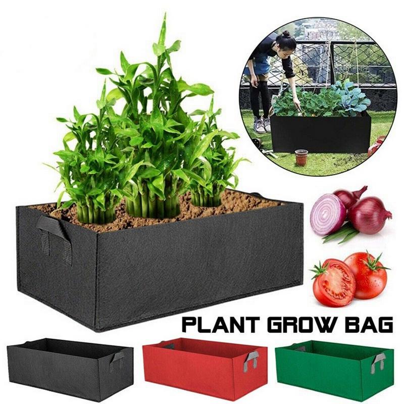 1Pcs Fabric Vegetable Platnter Home Garden With Handles Flower Rectangle Planting Container Grow Bag Nursery Pocket