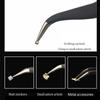 Precise Tweezers Straight/ Bend Nail Clamp Pick Tool Black Stainless Steel Makeup Graft Eyelash Manicure Tweezers Makeup Tools