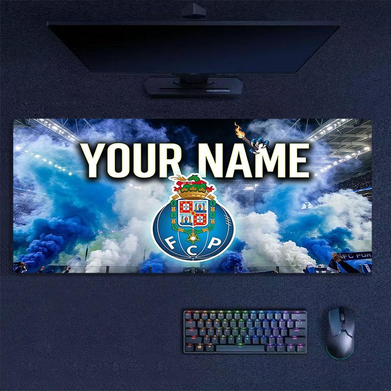 Custom Name,FC Porto Mouse Pad, Large Gaming Desk Mat, Non-slip XXL Mousepad for Laptop & Tablet, Mini PC Playmat with Stitched Edges