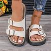 Fashion 2025 New Classic Buckle Strap Slippers Woman Soft Cork Footbed Thong Sandals Ladies Brand Design Comfort Beach Flip Flop Shoes