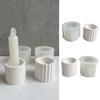 Resin Casting Candle Holder Silicone Mold Stripe Glaze Round Mold Suitable for Epoxy Candle Holder Family Table Decor