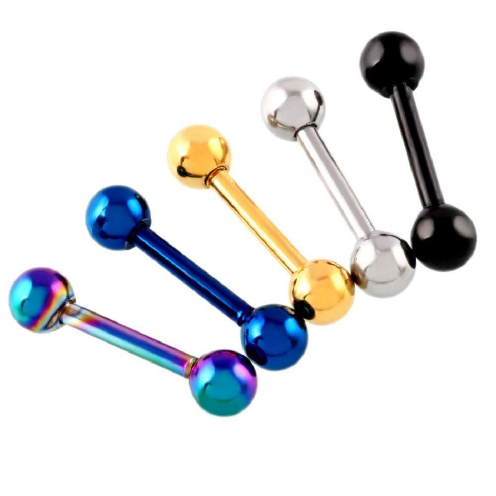 Girls Barbell Gold Round Studs Women Stud Earrings Stainless Steel Ball Fashion Jewelry Earrings