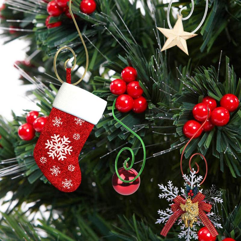 Рождественские украшения, металлические крючки, елочные шары, подвесные крючки в форме буквы S, рождественские новогодние украшения для дома, принадлежности