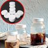 10Pc White Mason Canning Drinking Jars Lid 70Mm/86Mm Inner Diameter Plastic Covers Unlined Ribbed Lids Storage Caps Replacements