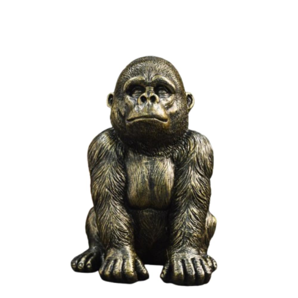 Черное золото горилла настольное украшение ручной работы фигурка животного смешная горилла статуэтка Кинг-Конга детский подарок