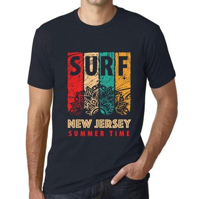 Мужская винтажная футболка с рисунком Surf Summer Time New Jersey Navy