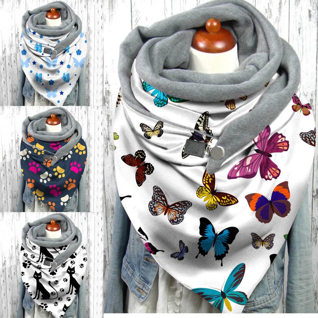 Women Printing Scarf Fashion Retro Female Multi-Purpose Shawl Scarf
