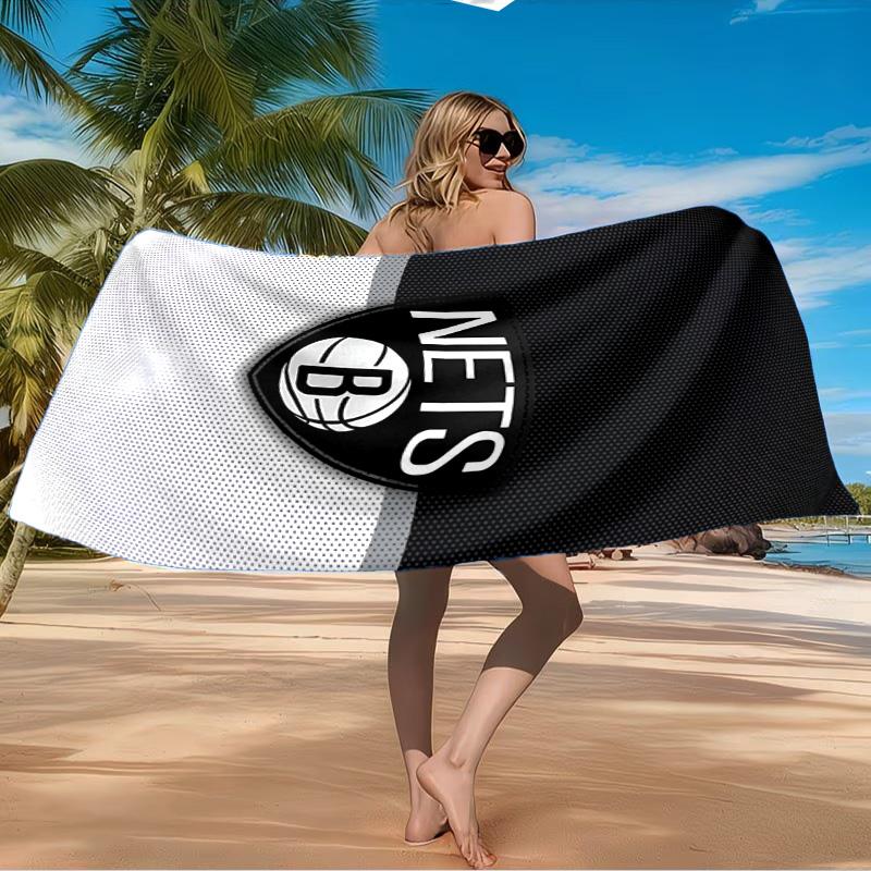 Brook-lyn Nets Art Beach Towel Microfiber Beach Towel, Lightweight and Quick-Dry, for Summer Travel, Swimming Pool Fan Birthday Gift
