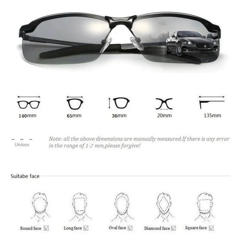 Умные фотохромные солнцезащитные очки Интеллектуальные солнцезащитные очки с меняющимся цветом Очки для вождения, рыбалки, езды на велосипеде, ночного видения