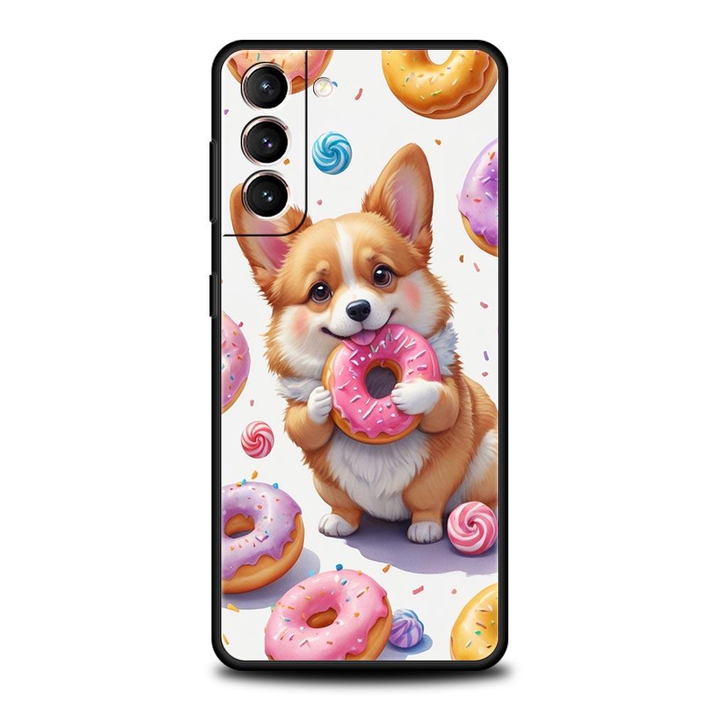 Милый Чехол для Телефона с Собакой Корги для Samsung Galaxy S26 S25 S24 S23 S22 S20 S21 FE Ultra S25 Edge Plus 5G Мягкий ТПУ Чехол Fundas Capas
