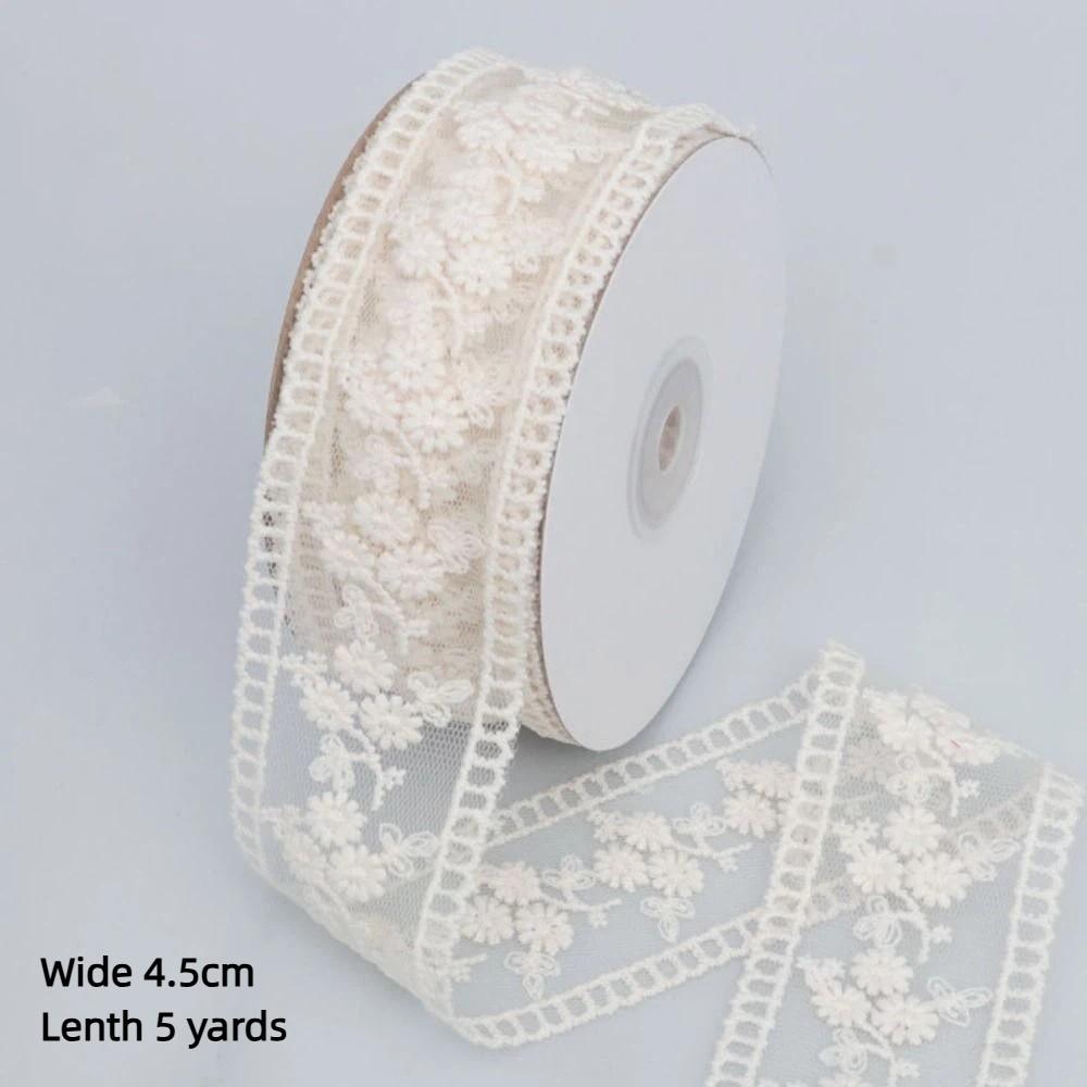 DIY Jacquard Hollow Lace Ribbon Embroidery Handmade Edge Ribbon Sewing Tulle Fabric Flower Packaging Ribbon
