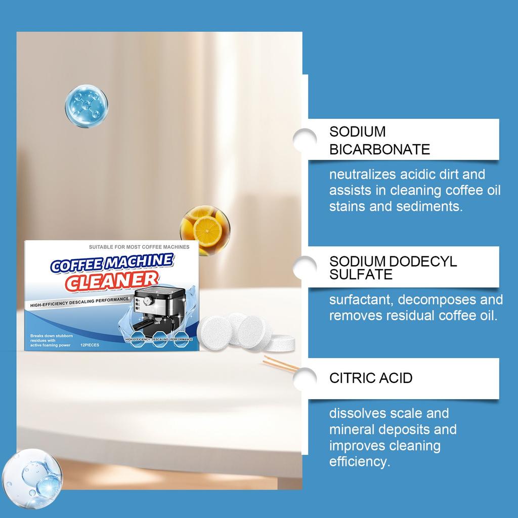 Coffee Machine Cleaner; Coffee Maker Descaling Tablets; Coffee Maker Cleaning Tablets