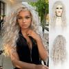 GNIMEGIL Synthetic Curly Hair White Wigs for Women Natural Fluffy Water Wave Hairstyle Cosplay Halloween Party Heat Resistant