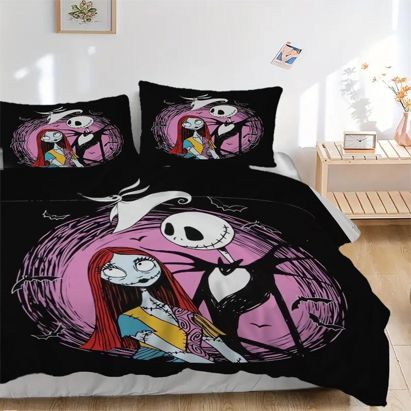 Nightmare Before Christmas Print 3Pcs Bedding Setduvet Cover With 2 Bedropillowcase Home Birthday Gift