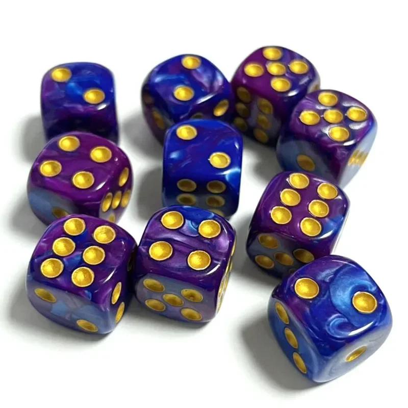 10 шт. 16 мм Двухцветные Непрозрачные Шестигранные Кости для Игр D6 DD Коллекция Костей Кости для RPG Прямой Стакан Настольные Игры Коллекция KTV Развлечения