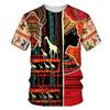 Retro Trend Men's T-shirt African Dance Pattern 3d Print Short Sleeve Daily Leisure Fashion Sports Style Crew Neck Loose Tops