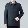 Зимнее двустороннее кашемировое пальто мужское средней длины шерстяное толстое пальто универсальная пуховая подкладка верхняя одежда для папы
