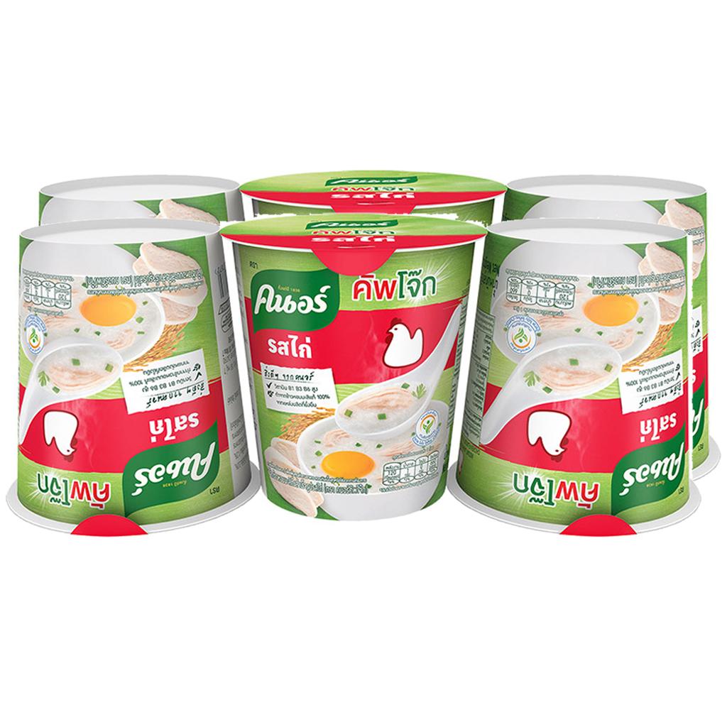 Knorr Чашка 100% рисовой каши быстрого приготовления с жасмином (Отвар) с курицей 32 г. х 6 шт.