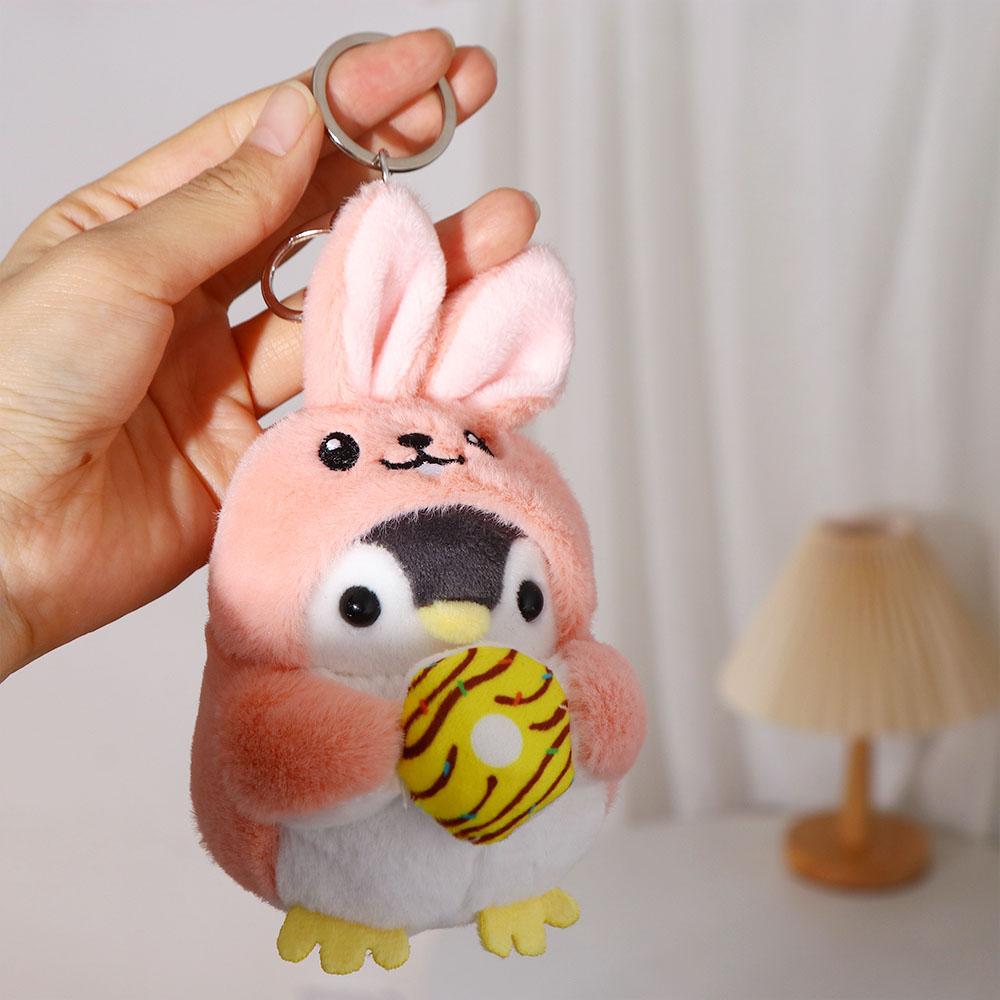 Donut Stuffed Pendant Penguin Pendant Plush Key Chain Korean Style Key Buckle Women Key Holder