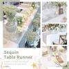 4 Pcs 30x180cm Table Runners Glitter Dining Table Runner Sequin Table Cover Runners for Party Wedding Birthday Bridal Shower Decorations