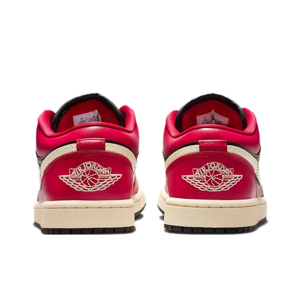 Женские кроссовки Air Jordan 1 Low Mystic Hibiscus Black Красные Кокосовое молоко DC0774-605