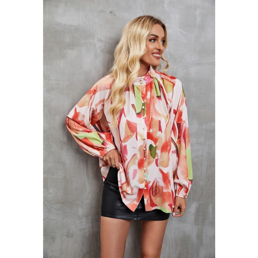 Женская повседневная универсальная свободная рубашка с длинным рукавом и верхом