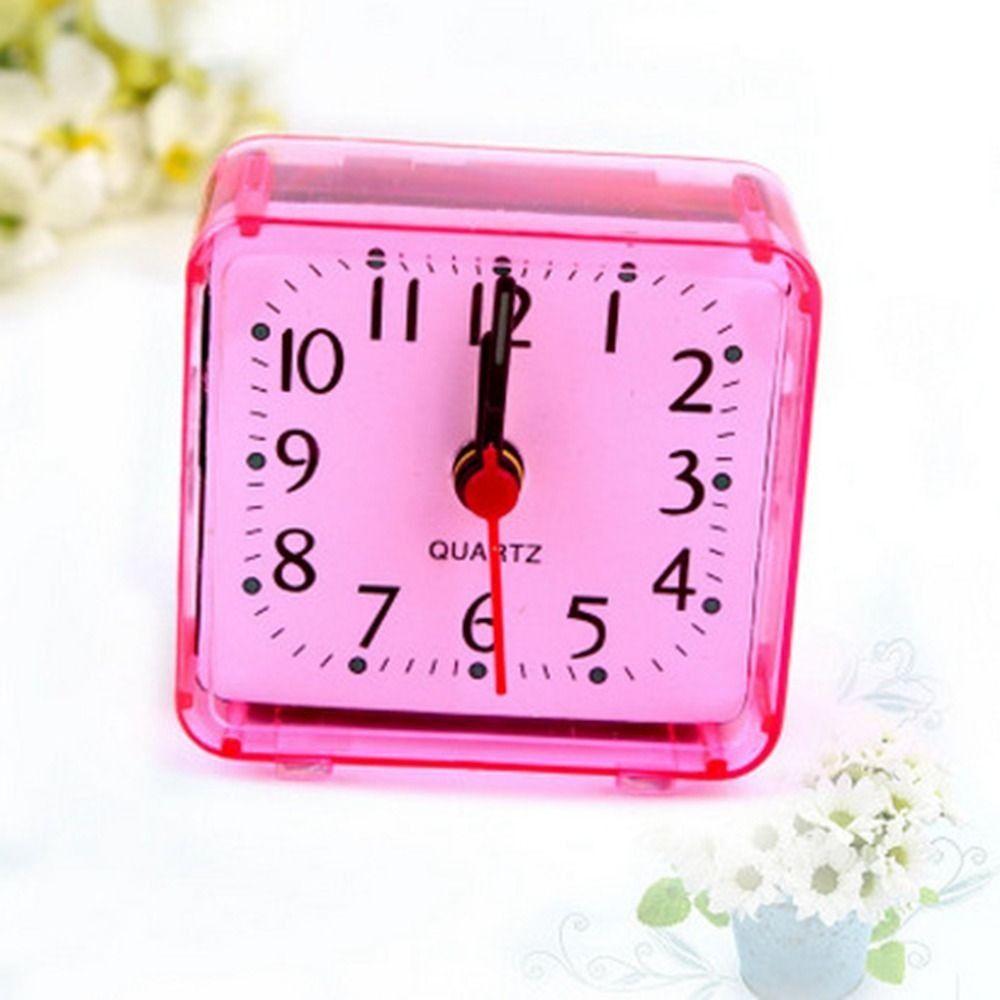 Candy Color Square Alarm Clock Mute Mini Table Clock Durable Living Room