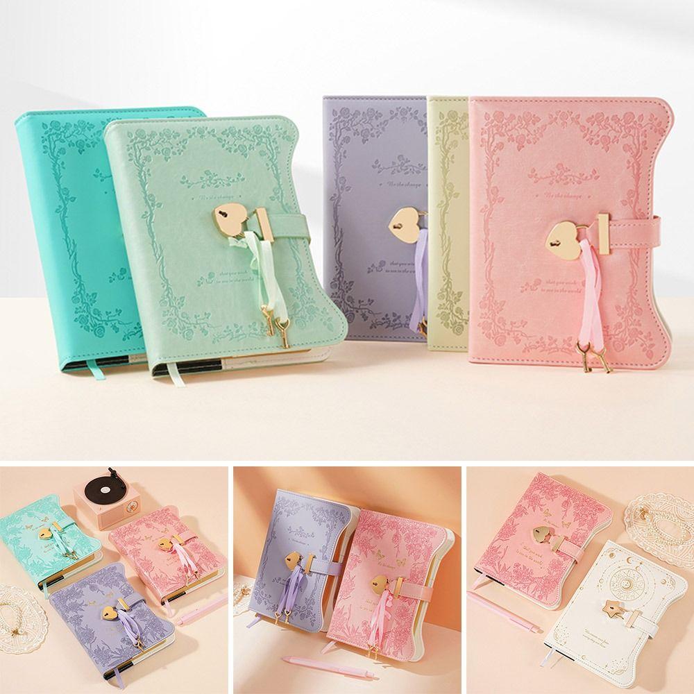 B6 Size Notebook with Love Lock Keys Notepad Simple Diary Notebook