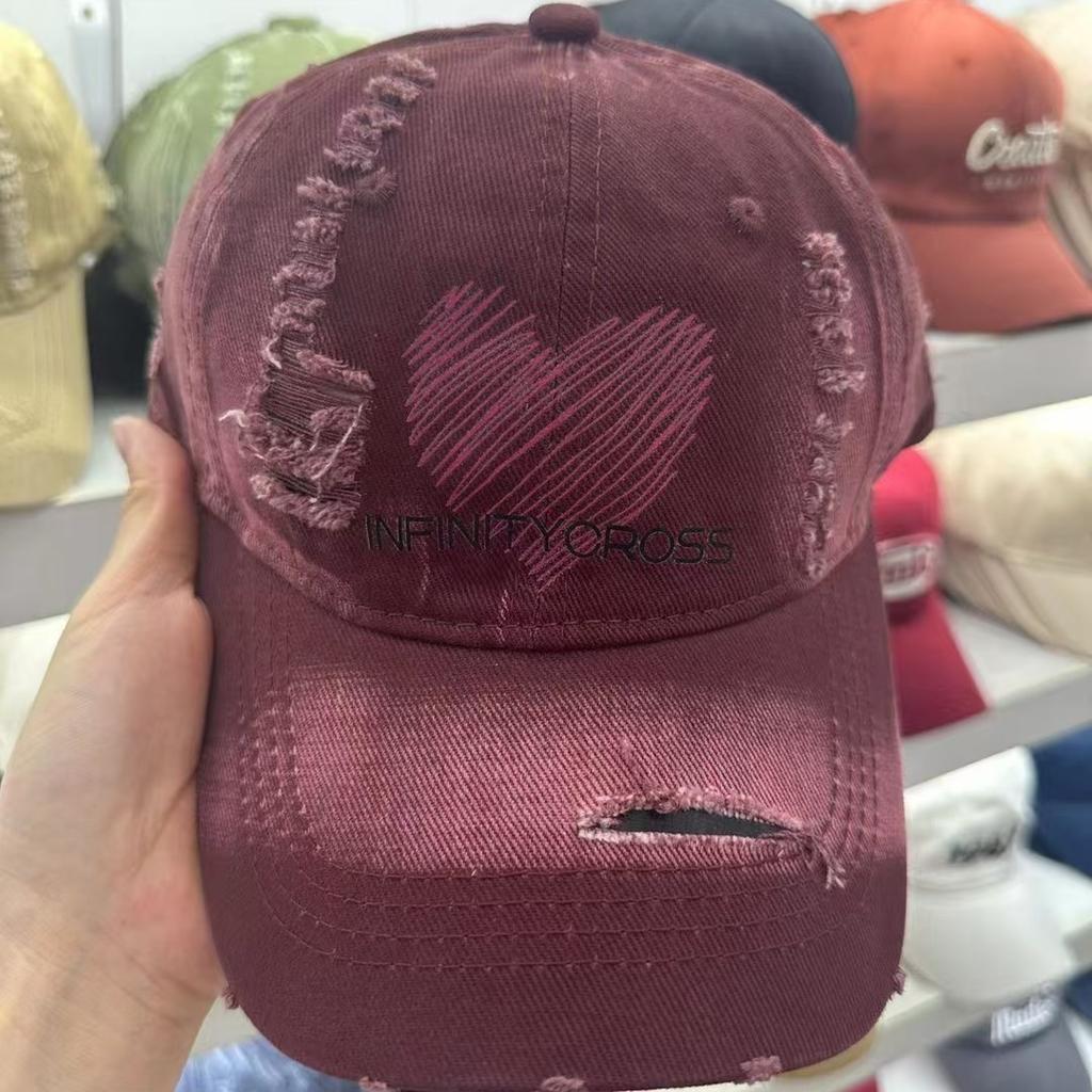 Новая рваная бейсболка ручной росписи для мужчин и женщин, повседневная шляпа для защиты от солнца, подчеркивающая лицо, маленькая и универсальная бейсболка, трендовая