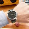 Мужские автоматические часы Oujia серии Flying Disc с ремешком из итальянской кожи и календарем, водонепроницаемые