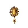 "Exquisite Medieval Palace-Style Brooch: Hollow Design with Inlaid Diamonds for Women"