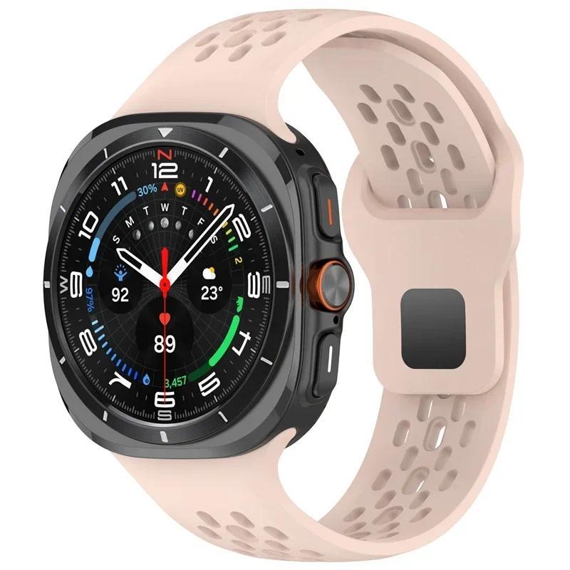 Мягкий силиконовый ремешок для Samsung Galaxy Watch Ultra 2025, модный спортивный дышащий браслет для Samsung Watch 7 Ultra 47 мм Correa