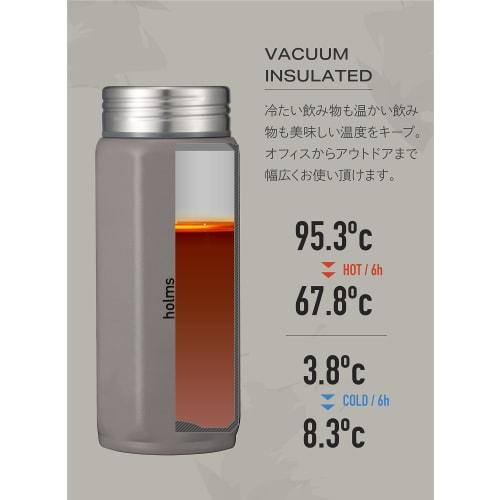 CB Japan Octabottle Long Shoulder 340, a 340ml brown water bottle with a vacuum insulated, dual-wall construction, and a shoulder strap for easy carry