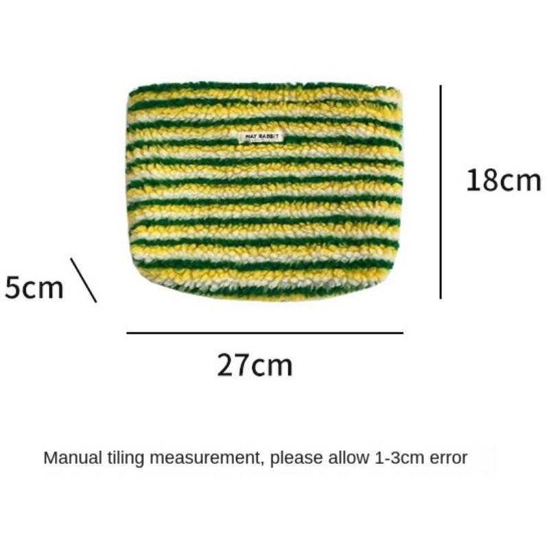 Новый красочный полосатый плюшевый клатч, косметичка для макияжа, портативная косметичка, сумка для туалетных принадлежностей, дорожный органайзер для макияжа на открытом воздухе