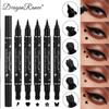 2 Head Double-Headed Black Liquid Eyeliner Pencil Triangle Seal Eyeliner 2 In 1 Waterproof Stamp Eye Liner 5 Types Pen Eye Makeup