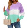 Tie Dye Ombre Pullover Sweatshirt, Casual Long Sleeve Crew Neck Sweatshirt For Spring & Fall, Women's Clothing