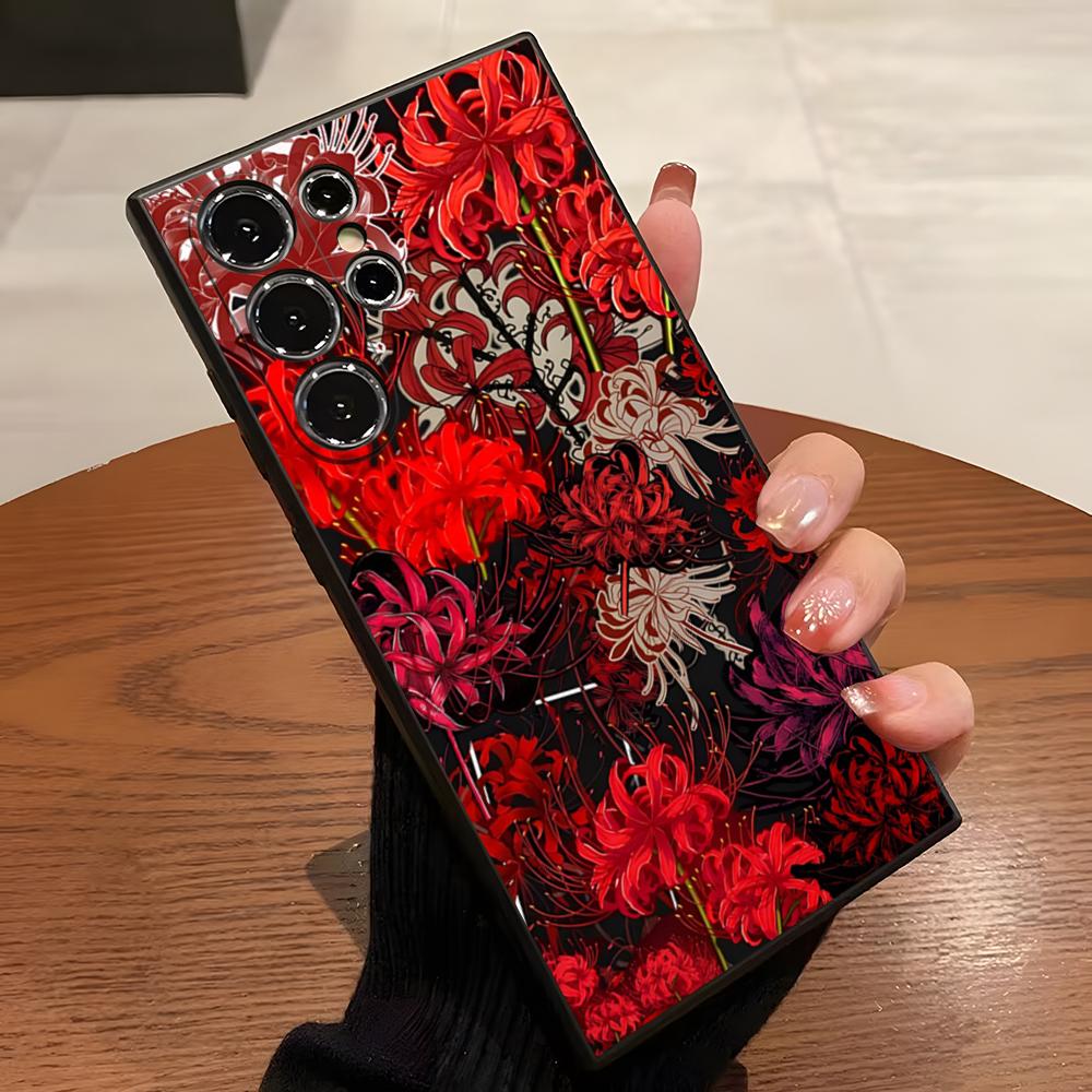 Красный Паучий Лилия Цветок Ада Чехол для Телефона Для S23 Samsung S24 S25 Ultra S22 S20 Fe S21 Plus A16 A54 A34 A53 Задняя Крышка
