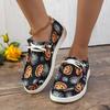 Модные женские туфли Pumpkin Flat Shoes Retro на шнуровке для спорта, ходьбы, кроссовки Slip on Casual Comfort, легкие, для улицы, для Хэллоуина
