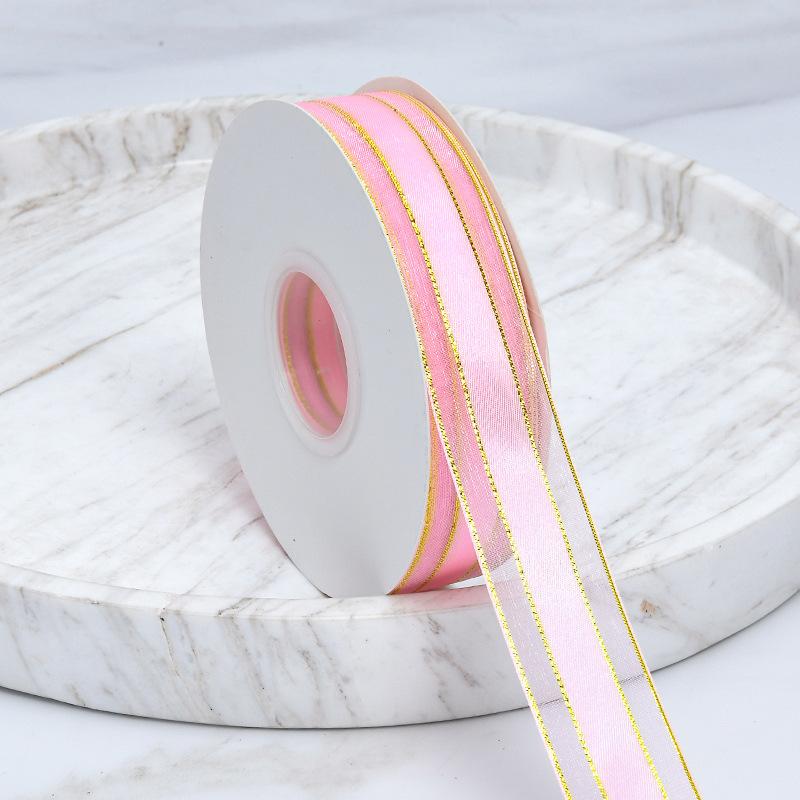 Декоративный романтический и уютный алфавит ручной работы с золотым краем из атласной пряжи, прозрачная лента, цветная лента для упаковки торта на день рождения, галстук, цветочные украшения