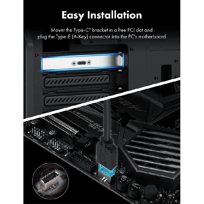 20 Гбит/с USB 3.2 Gen 2x2 USB-C Адаптер на переднюю панель Type-C, Кабель-удлинитель для разъема материнской платы, USB-C на USB3.2 Type-E Key-A 20-контактный