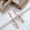 Square Fashion Pair 1 Wide Drop Earrings For Women Golden Silvery Color Mix Boho Long Earrings Ethnic Retro Jewelry