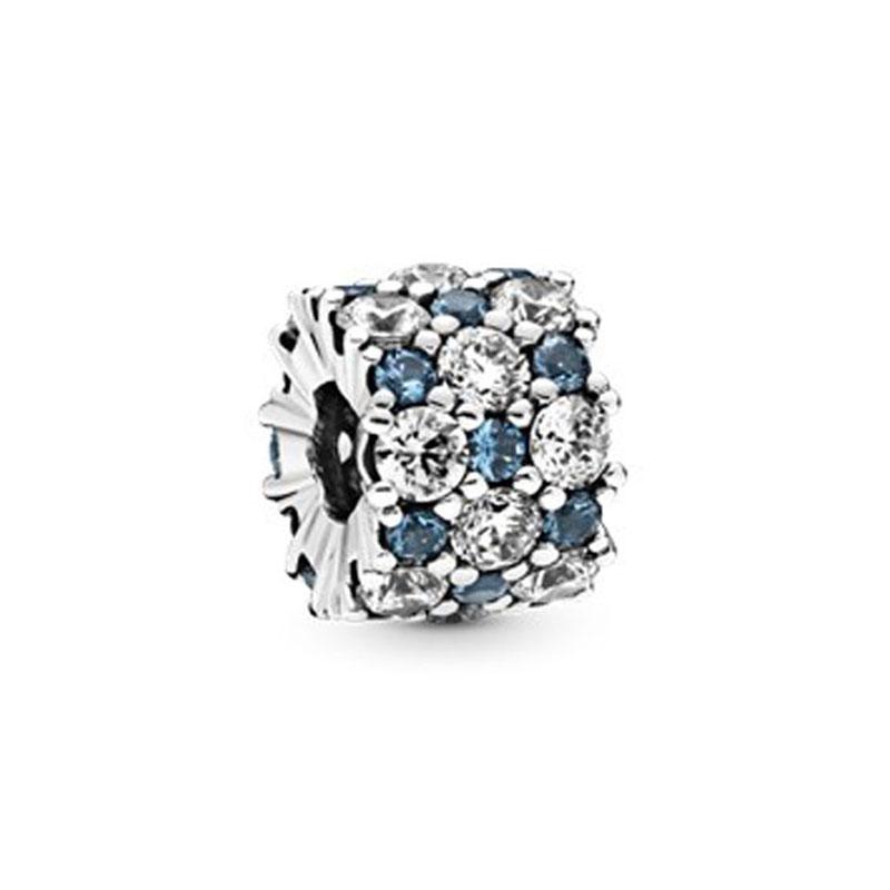 Шарм-клипса Застежка Лапка Луны Медь Квадратный Камень Разделительная Бусина Подходит для Оригинального Браслета Сделай Сам Для Женщины Девушки Ювелирные Изделия