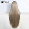 Noble Lace Wigs For Women Long Straight Synthetic Lace WIg 36 Inch Ombre Blonde Lace Wig Cosplay Blonde Wig Synthetic Lace Wig