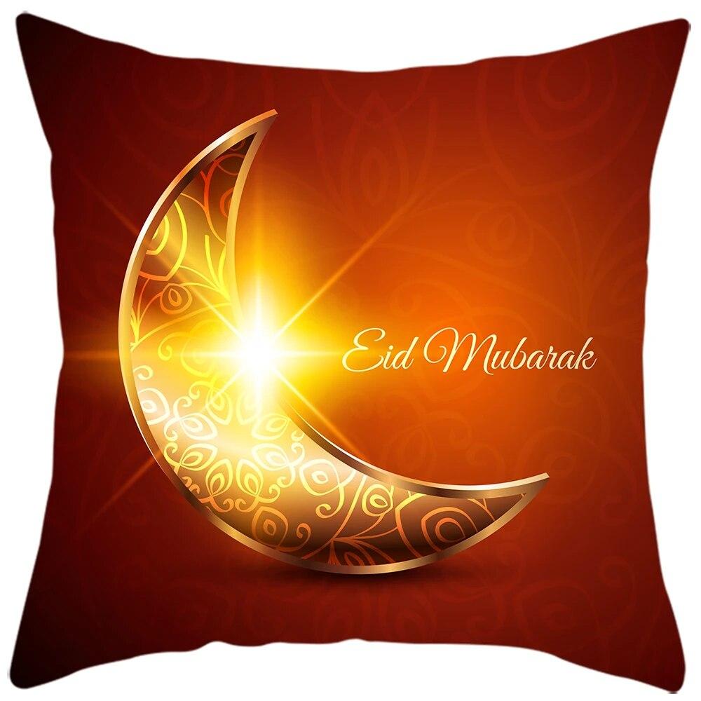 2024 Eid Mubarak Home Decor Pillowcase Sofa Cushion Cover Islamic Mosque Muslim Decorative Pillowcase Ramadhan Gift