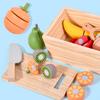 Детский игровой домик Деревянный Фруктовый Деревянный Ящик Нарезка Музыкальный Раннее Образование Нарезка Овощей Кухня Еда Развивающие Игрушки